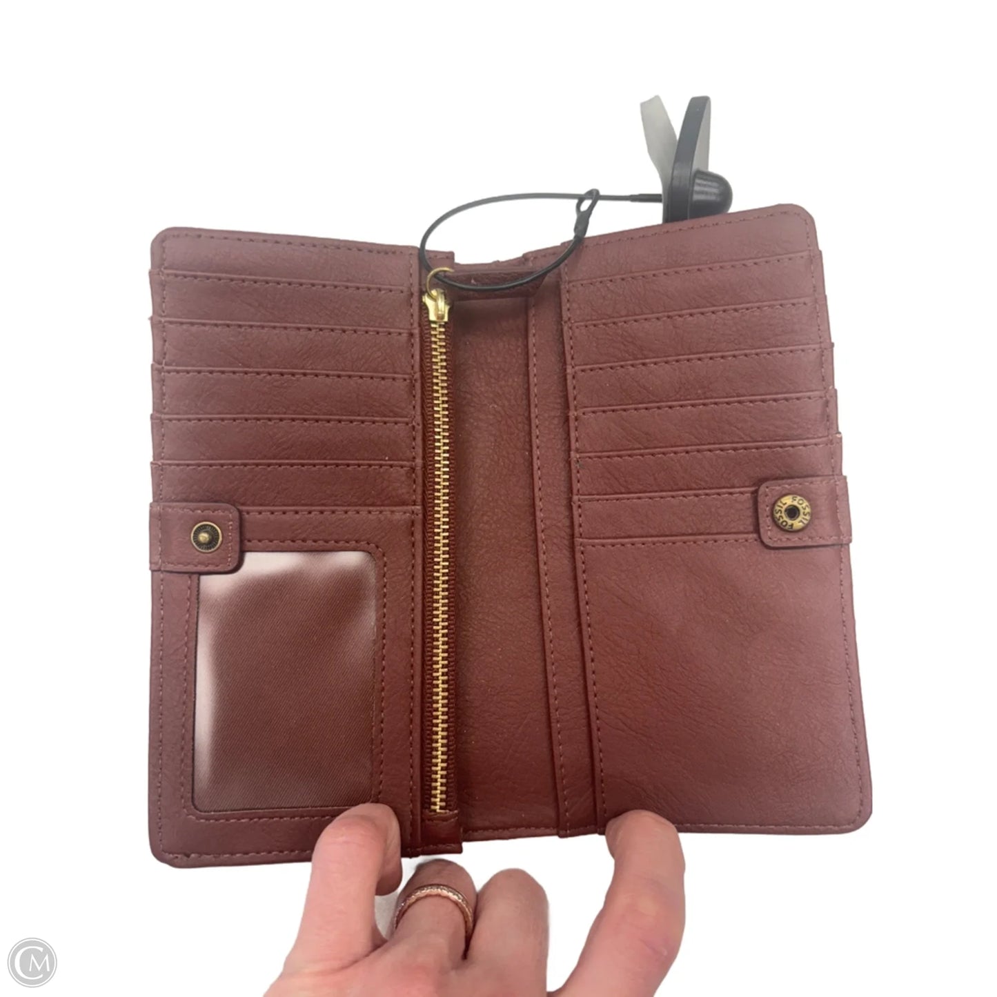 Wallet Leather By Fossil, Size: Medium