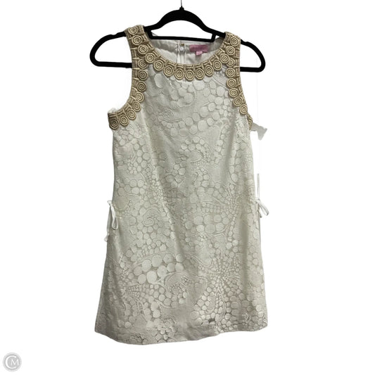 Romper Designer By Lilly Pulitzer In Gold & White, Size: Xs