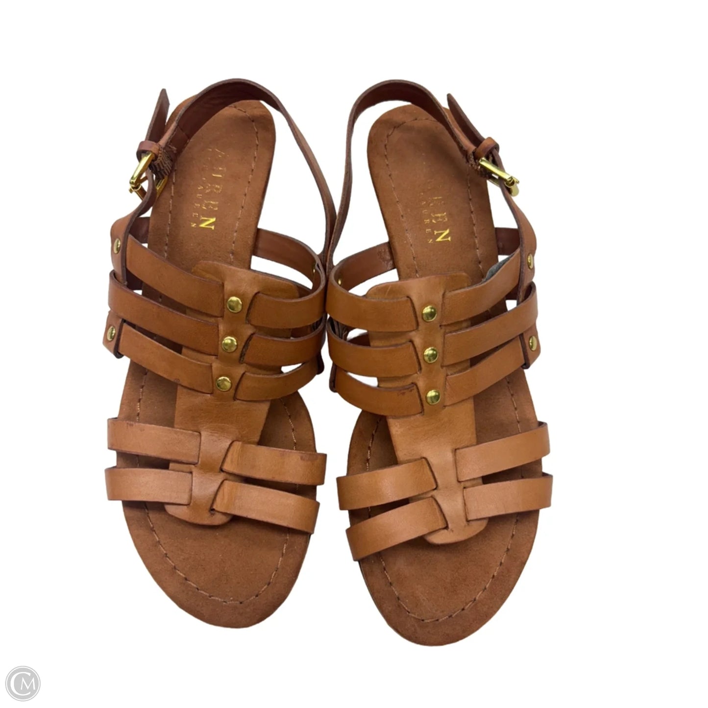 Sandals Heels Wedge By Lauren By Ralph Lauren In Brown, Size: 5.5