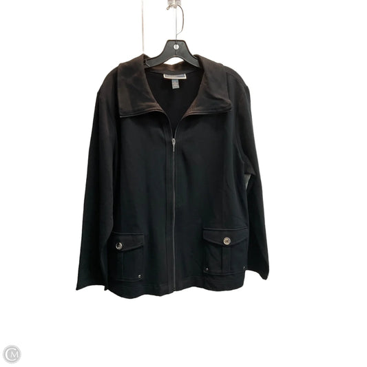 Athletic Jacket By Karen Scott In Black, Size: Xl