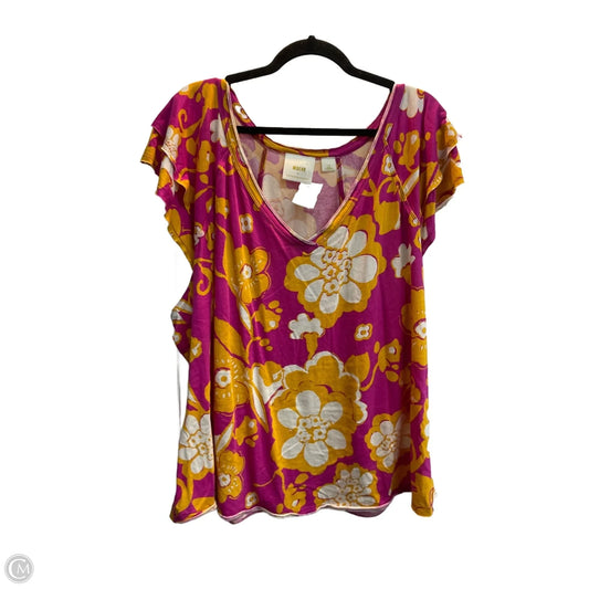 Top Short Sleeve By Maeve In Floral Print, Size: 3x