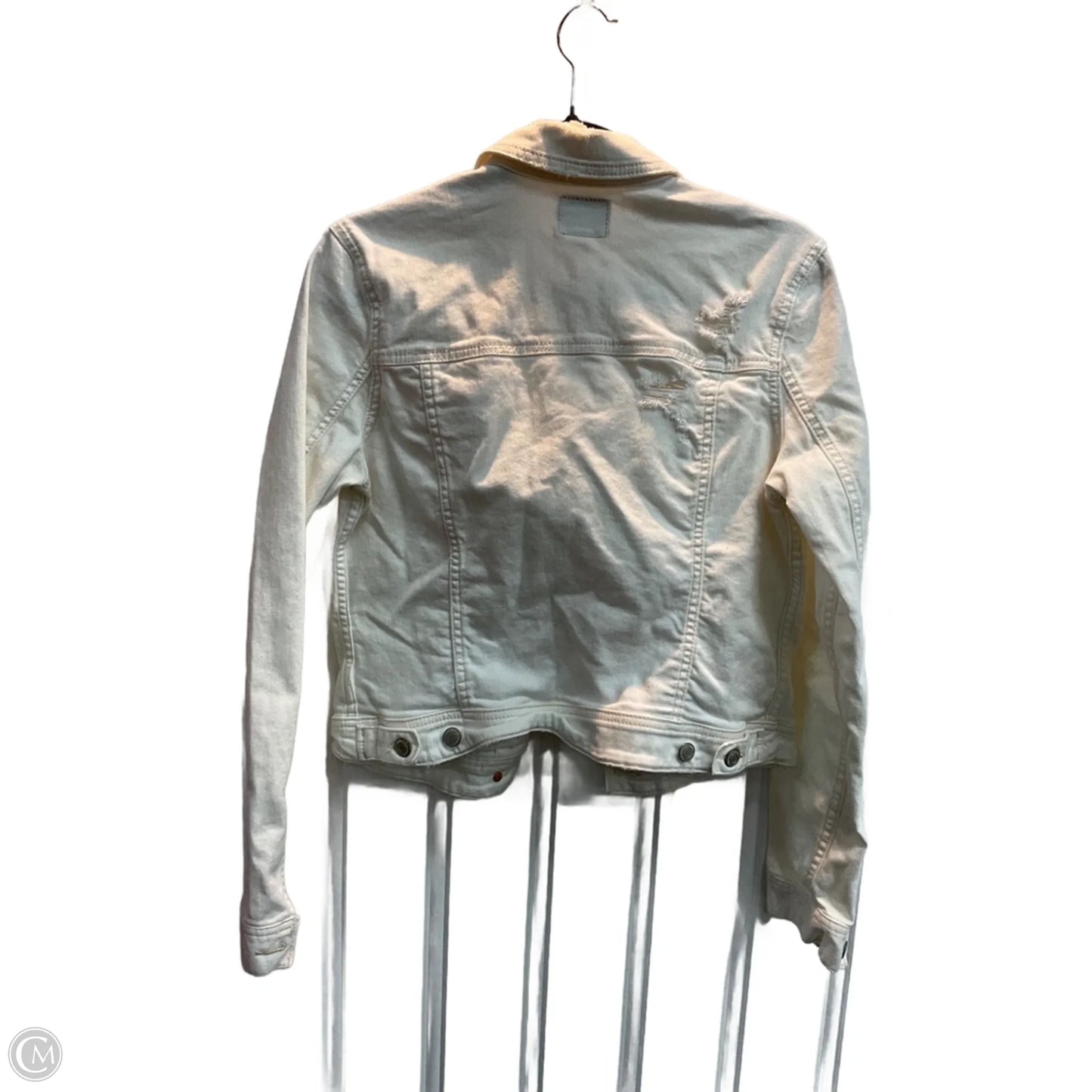 Jacket Denim By American Eagle In White Denim, Size: M