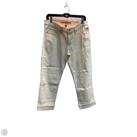 Jeans Cropped By Lucky Brand In White Denim, Size: 10