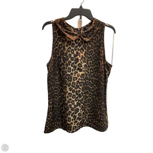 Blouse Sleeveless By Ann Taylor In Leopard Print, Size: M