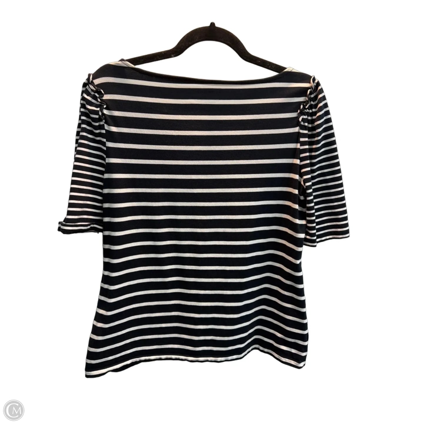Top Short Sleeve By Talbots In Striped Pattern, Size: M