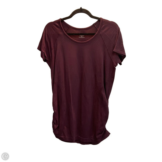 Athletic Top Short Sleeve By Athleta In Maroon, Size: Xl