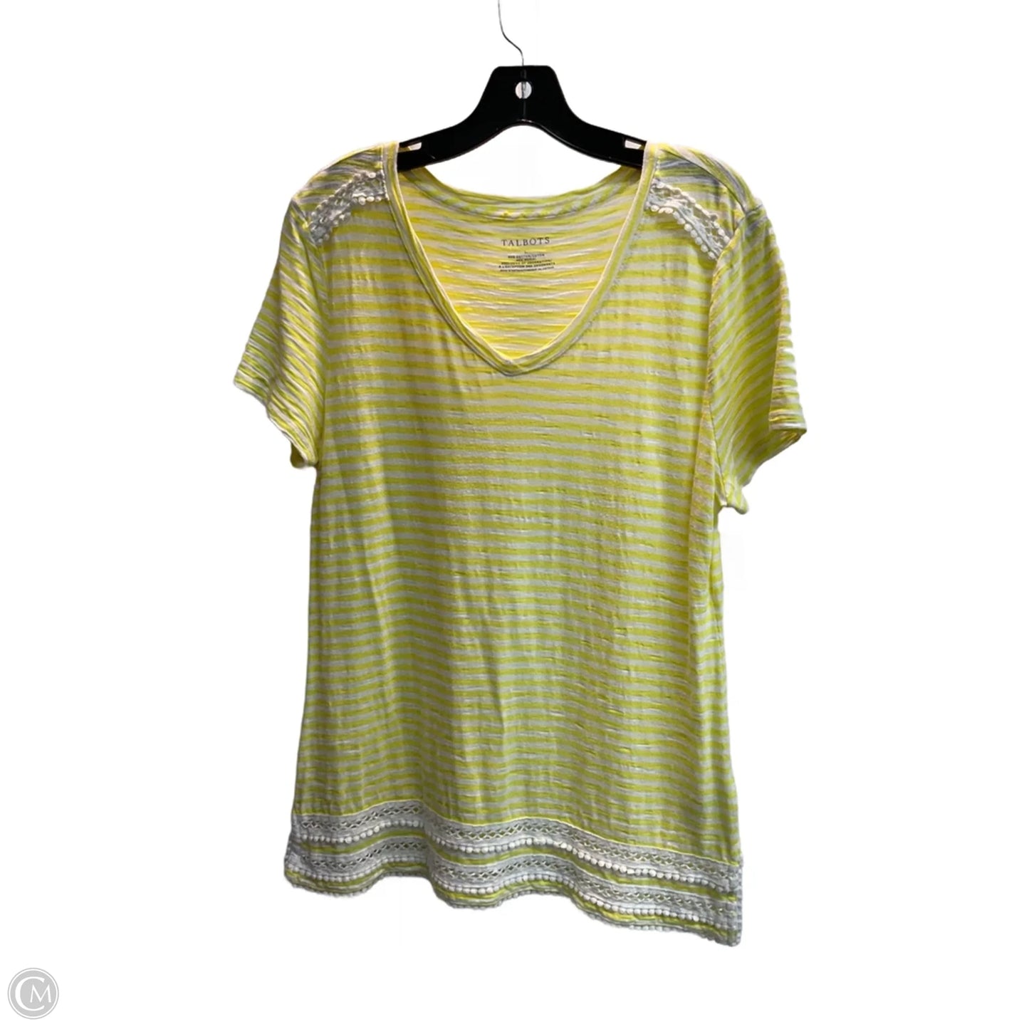 Top Short Sleeve By Talbots In Yellow, Size: L