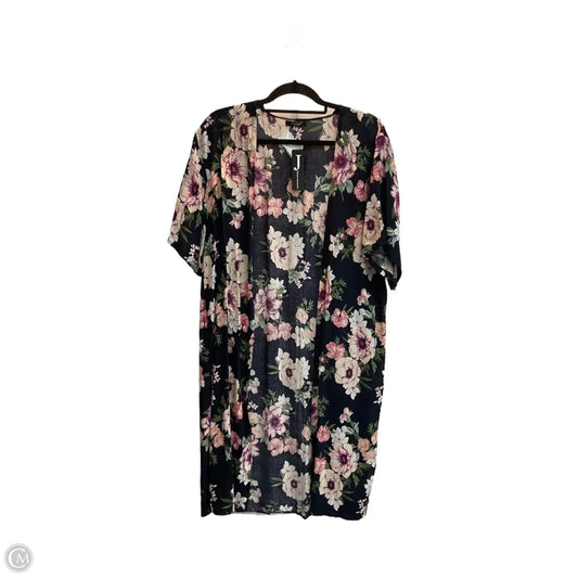 Kimono By Clothes Mentor In Floral Print, Size: Osfm
