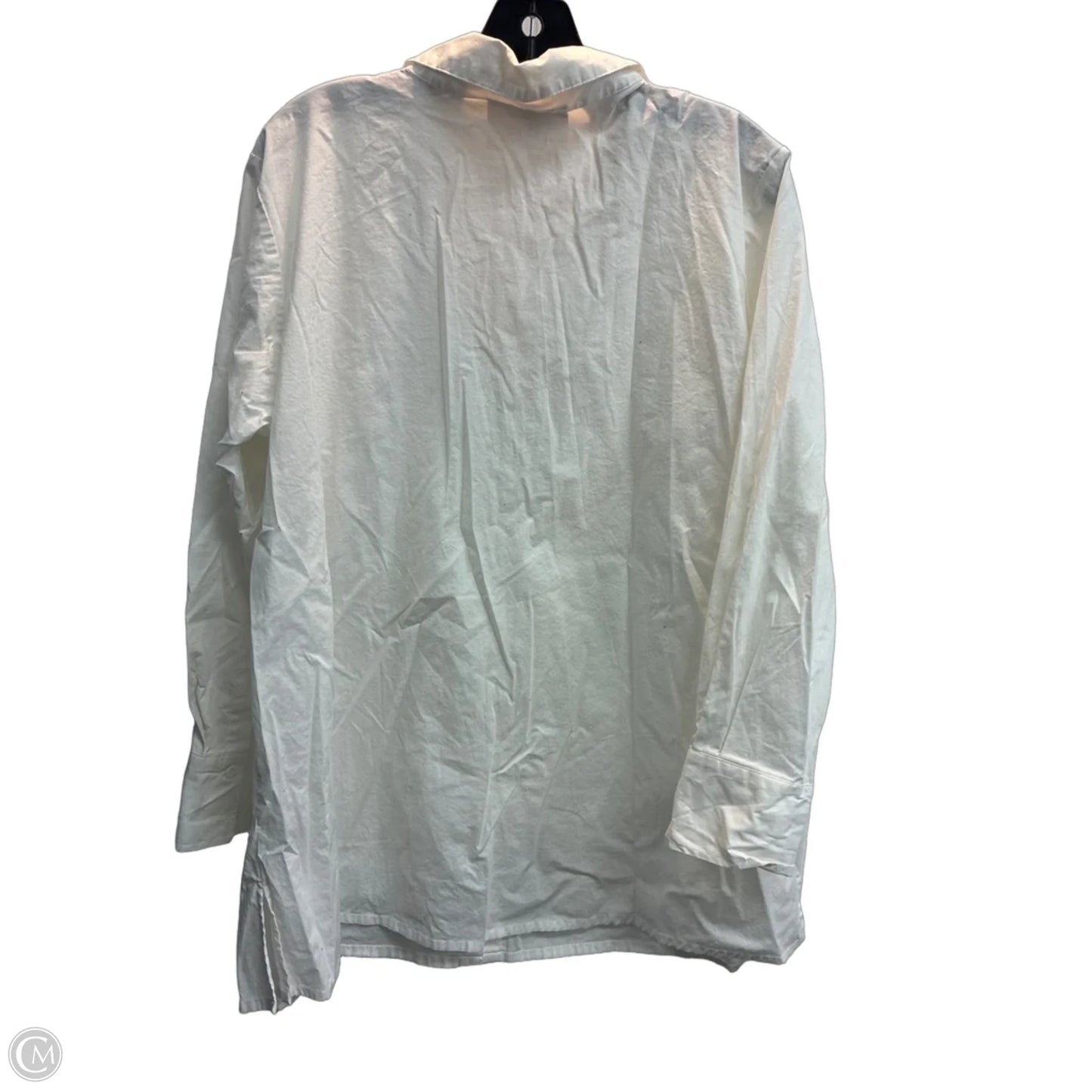 Blouse Long Sleeve By Denim And Company In White, Size: 1x