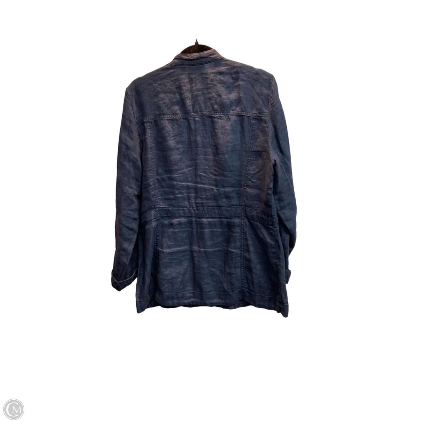 Jacket Utility By Chicos In Blue Denim, Size: M