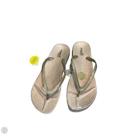 Sandals Flip Flops By Capelli In Gold, Size: 8