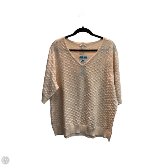 Sweater Short Sleeve By Ella Moss In Cream, Size: 2x