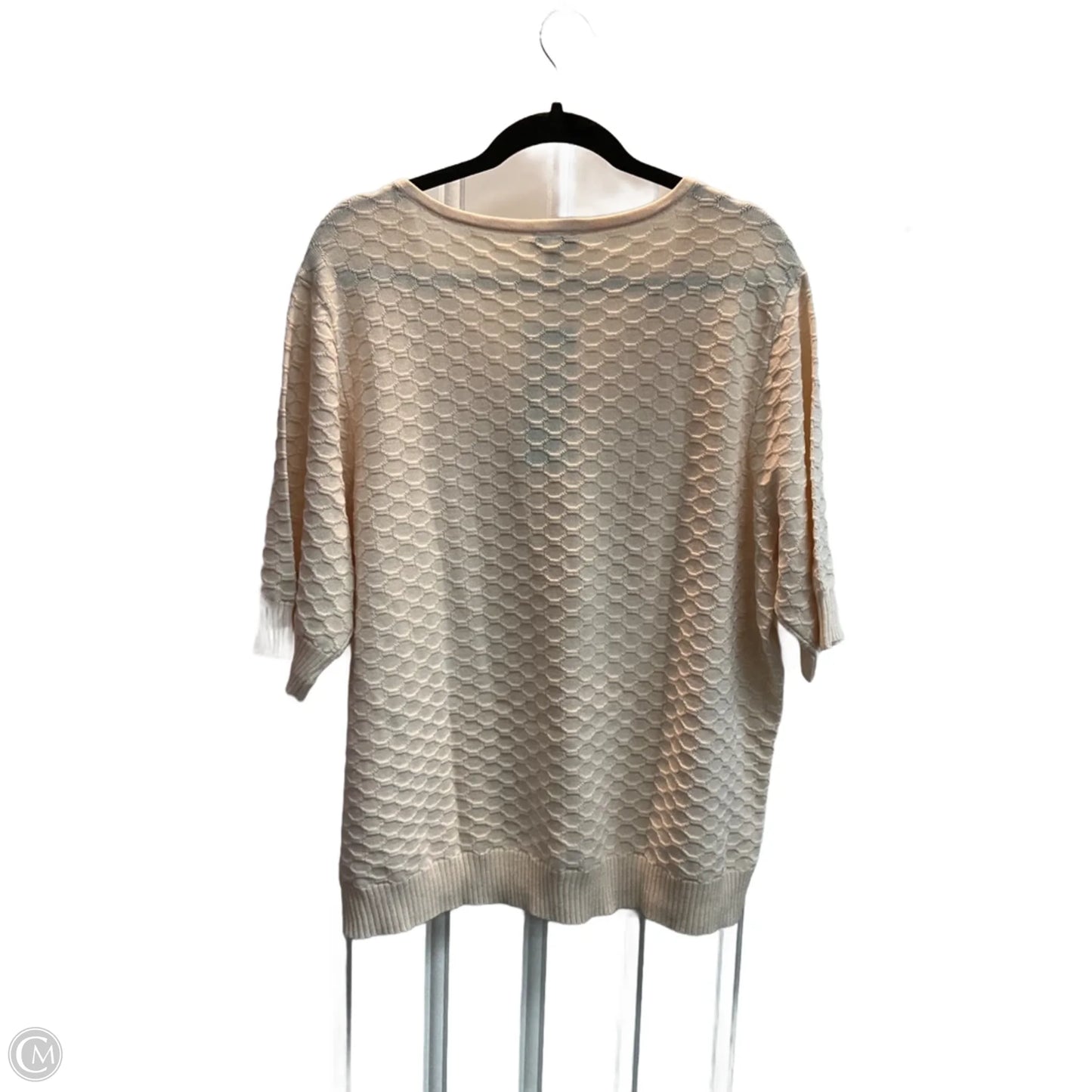 Sweater Short Sleeve By Ella Moss In Cream, Size: 2x