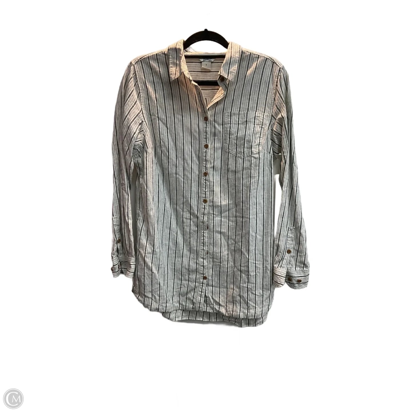 Blouse Long Sleeve By Duluth Trading In Striped Pattern, Size: S