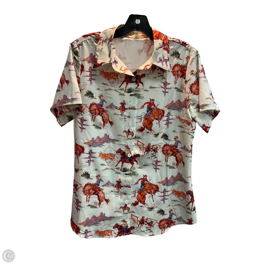 Blouse Short Sleeve By Clothes Mentor In Animal Print, Size: S