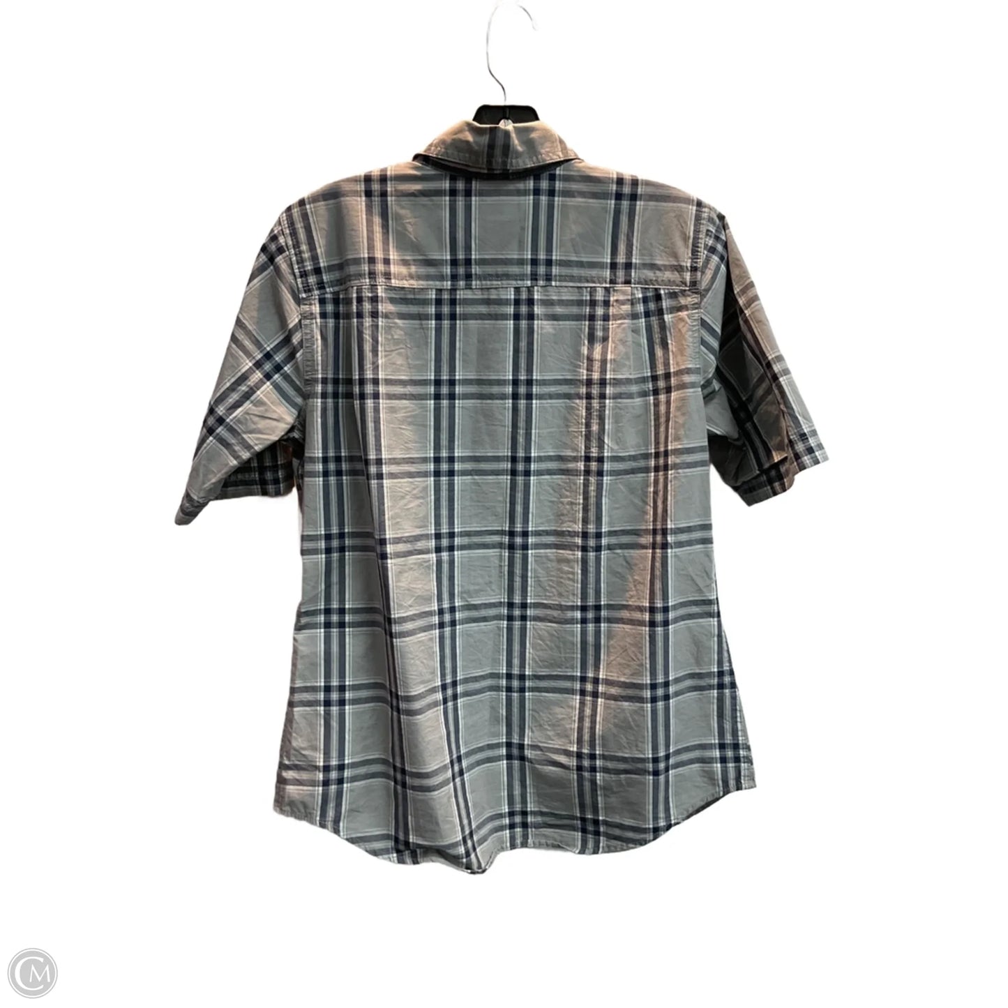 Blouse Short Sleeve By Duluth Trading In Grey, Size: S