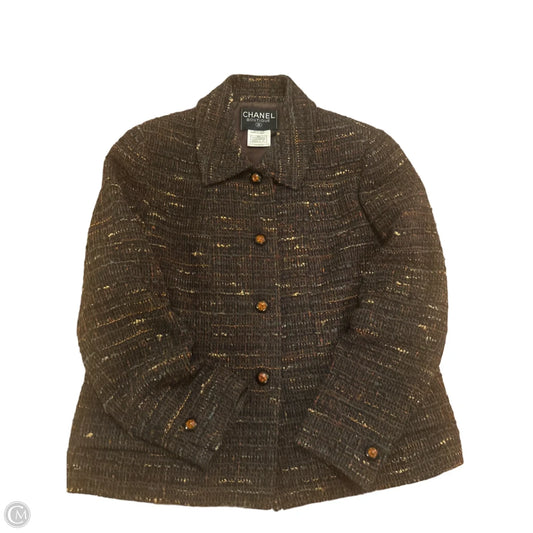 Blazer Luxury Designer By Chanel In Brown, Size: Xl