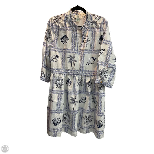 Dress Casual Short By Calypso St Barth In Blue & White, Size: L