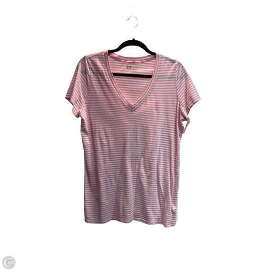 Top Short Sleeve Basic By Gap In Striped Pattern, Size: L