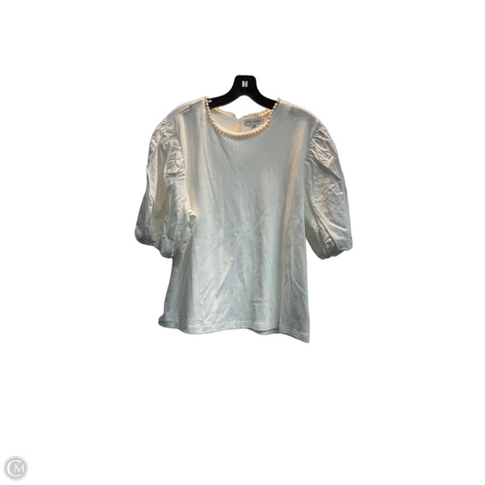 Top Short Sleeve By Free Assembly In White, Size: Xxl