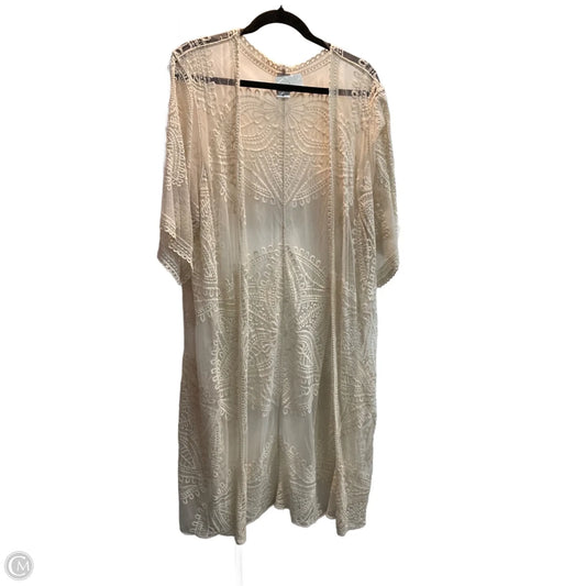 Kimono By Clothes Mentor In Cream, Size: Xl