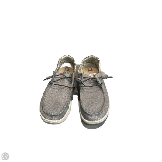 Shoes Flats By Hey Dude In Silver, Size: 10