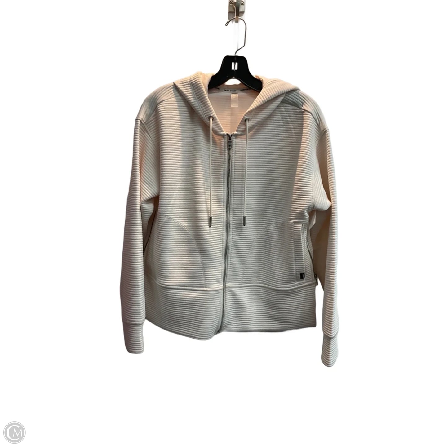 Athletic Jacket By Dkny In Cream, Size: S