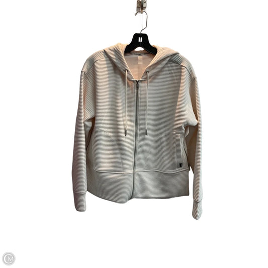 Athletic Jacket By Dkny In Cream, Size: S