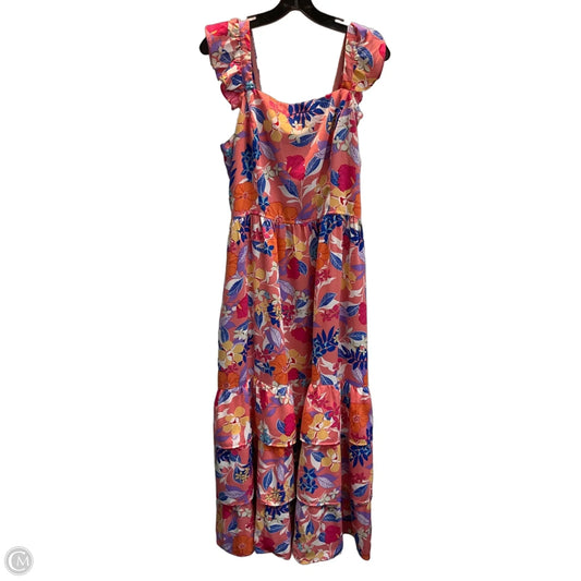 Dress Party Long By Clothes Mentor In Floral Print, Size: L