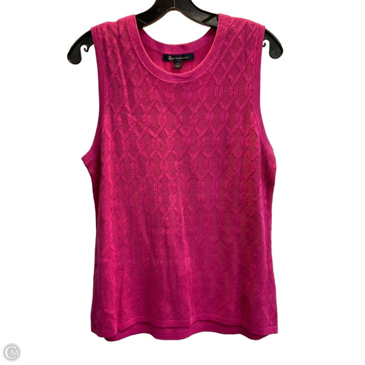 Vest Sweater By Brooks Brothers In Pink, Size: L
