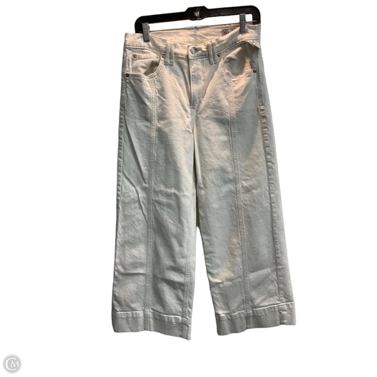 Jeans Cropped By Gap In White Denim, Size: 8