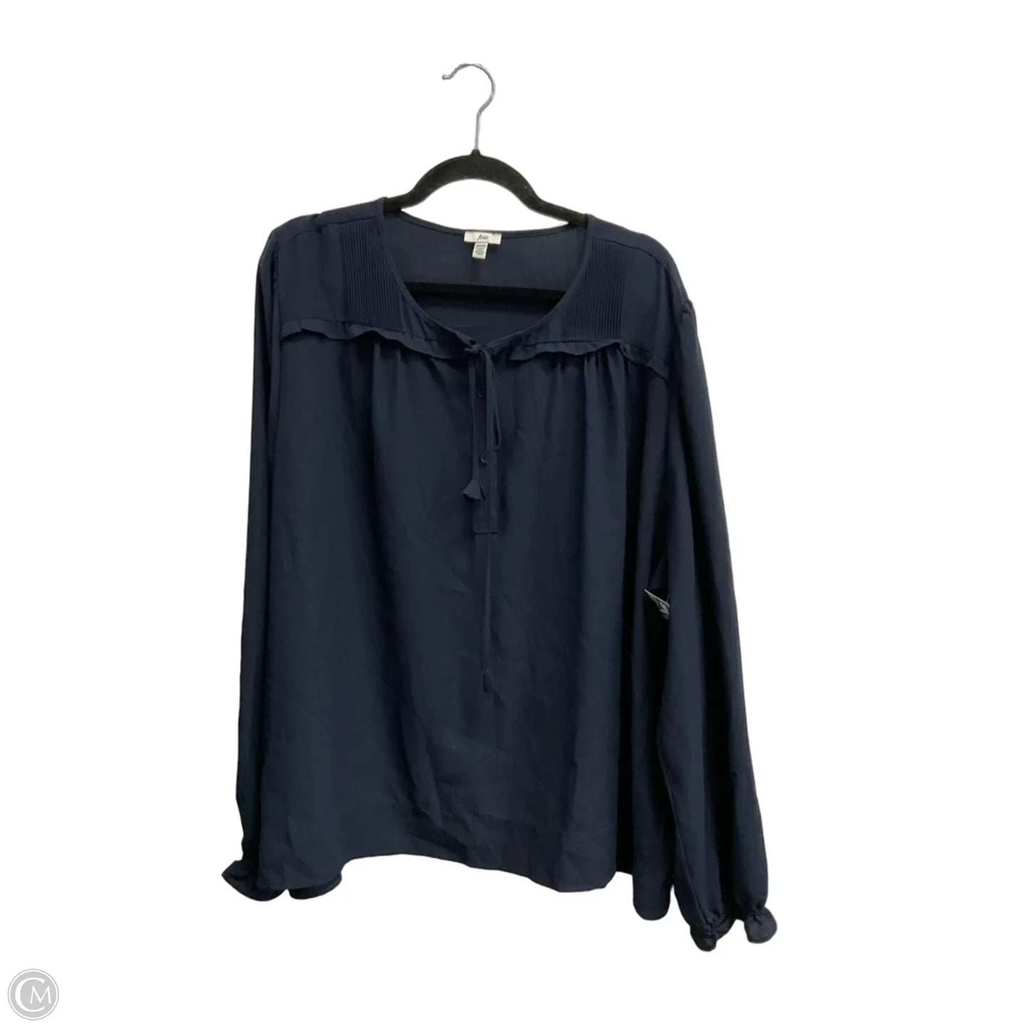 Blouse Long Sleeve By Joie In Navy, Size: Xxl