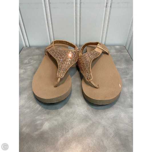 Sandals Flip Flops By Skechers In Rose Gold, Size: 10