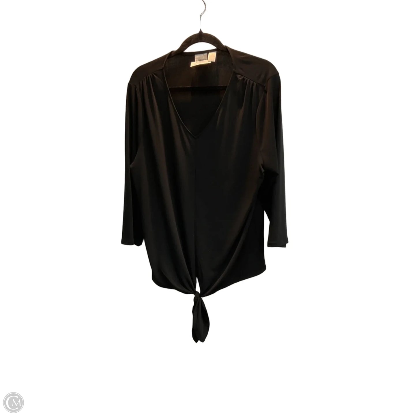 Top 3/4 Sleeve By Chicos In Black, Size: Xl