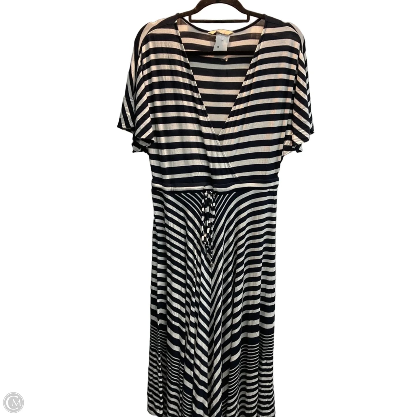 Dress Casual Maxi By Banana Republic In Blue & White, Size: L