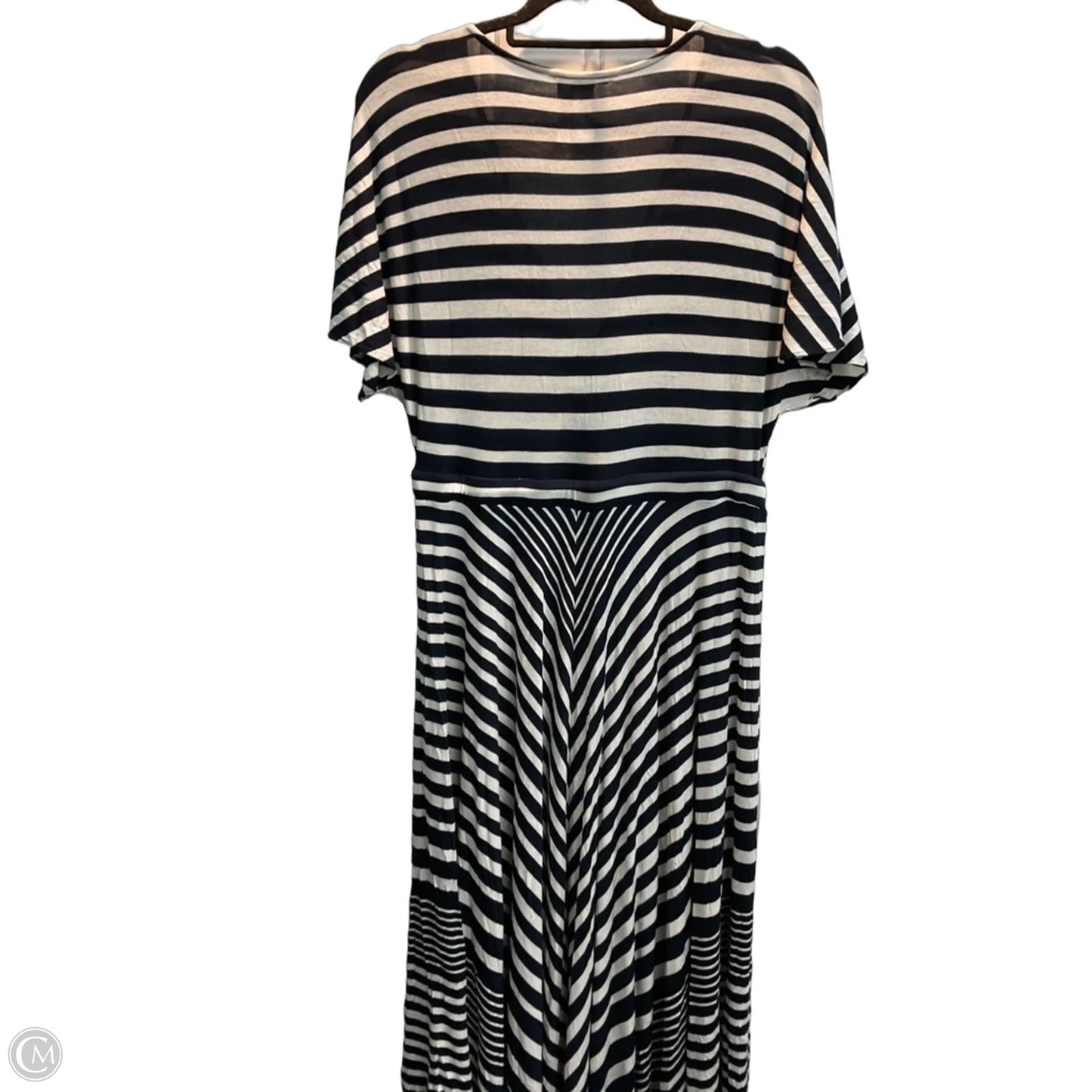Dress Casual Maxi By Banana Republic In Blue & White, Size: L