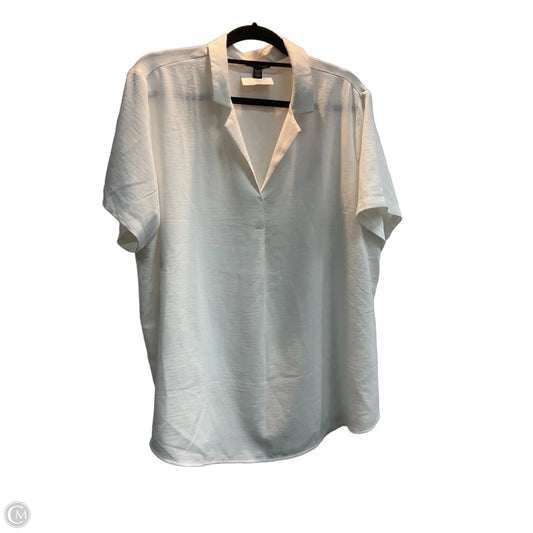 Top Short Sleeve By Hilary Radley In White, Size: Xl