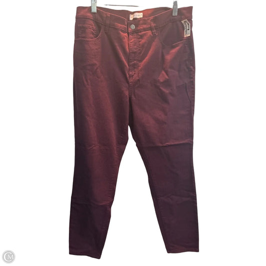 Jeans Skinny By Loft In Maroon, Size: 14