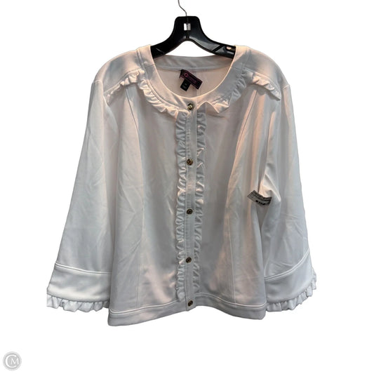 Jacket Shirt By Christian Siriano In White, Size: 2x