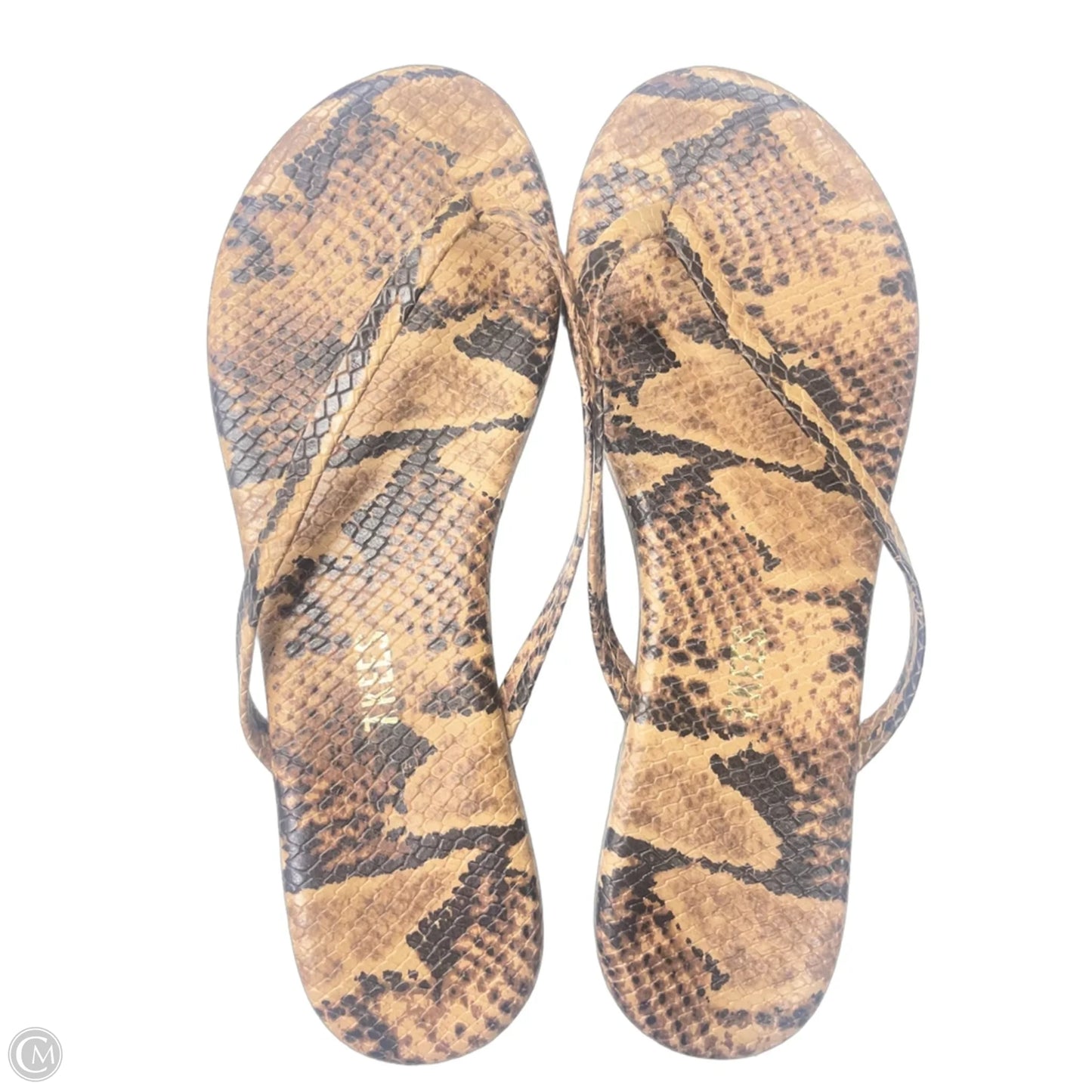 Sandals Flip Flops By Clothes Mentor In Snakeskin Print, Size: 9