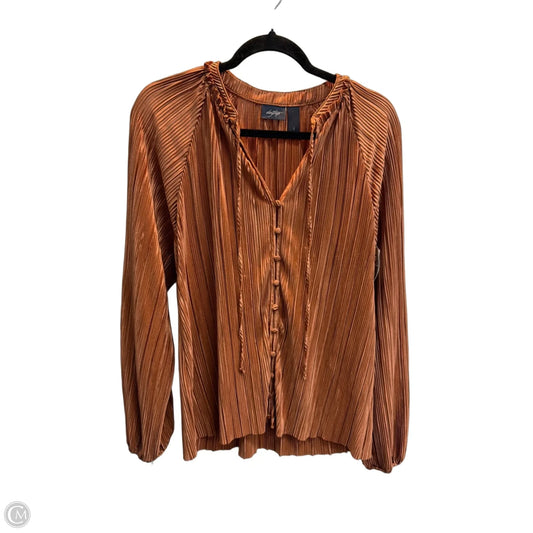 Blouse Long Sleeve By Daytrip In Gold, Size: S