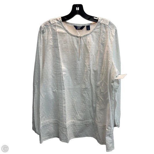 Blouse Long Sleeve By Lands End In White, Size: L
