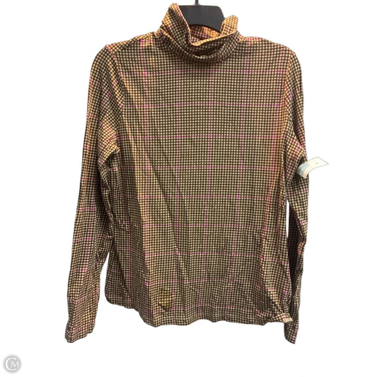 Top Long Sleeve Basic By Lands End In Brown, Size: M