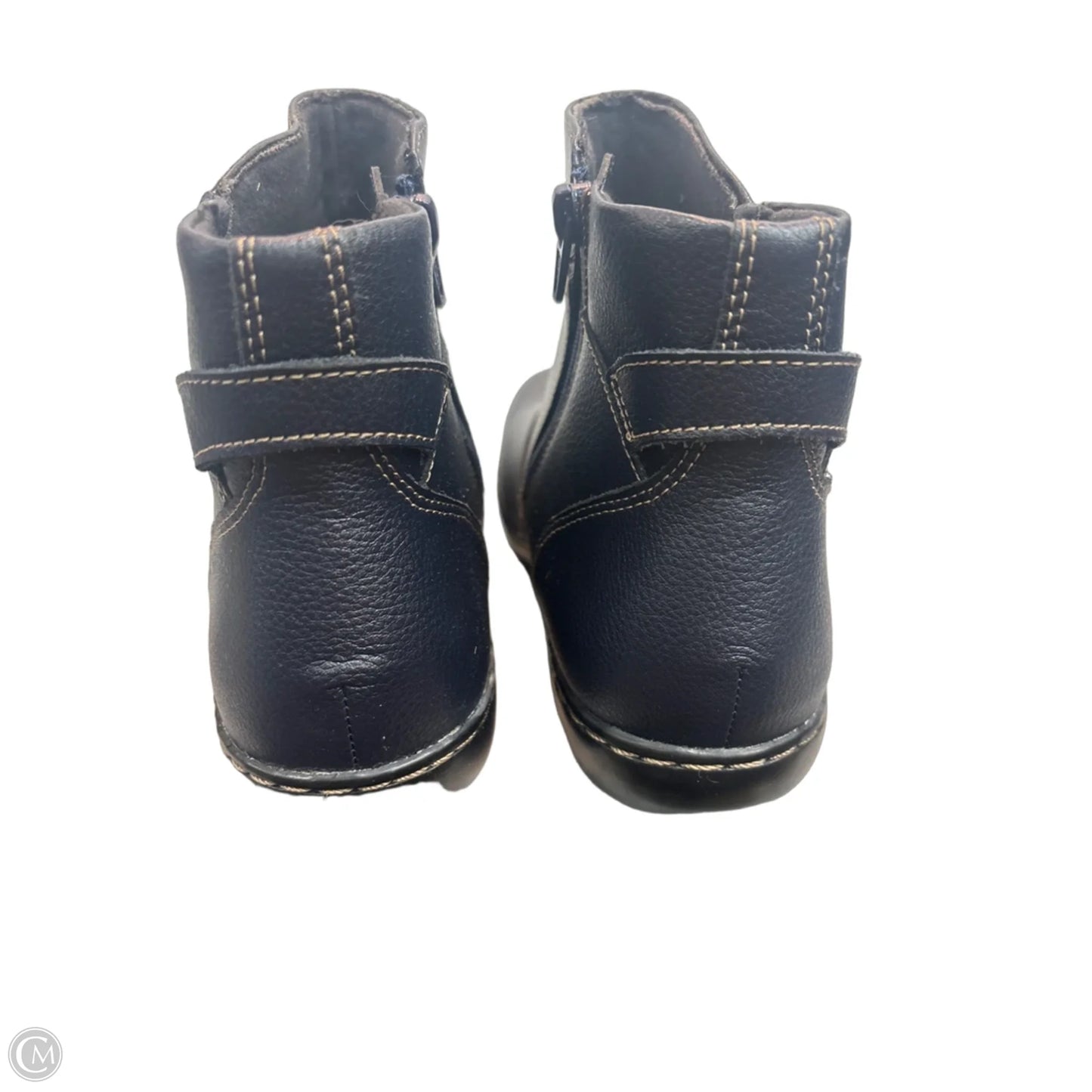 Boots Ankle Flats By Clarks In Navy, Size: 10