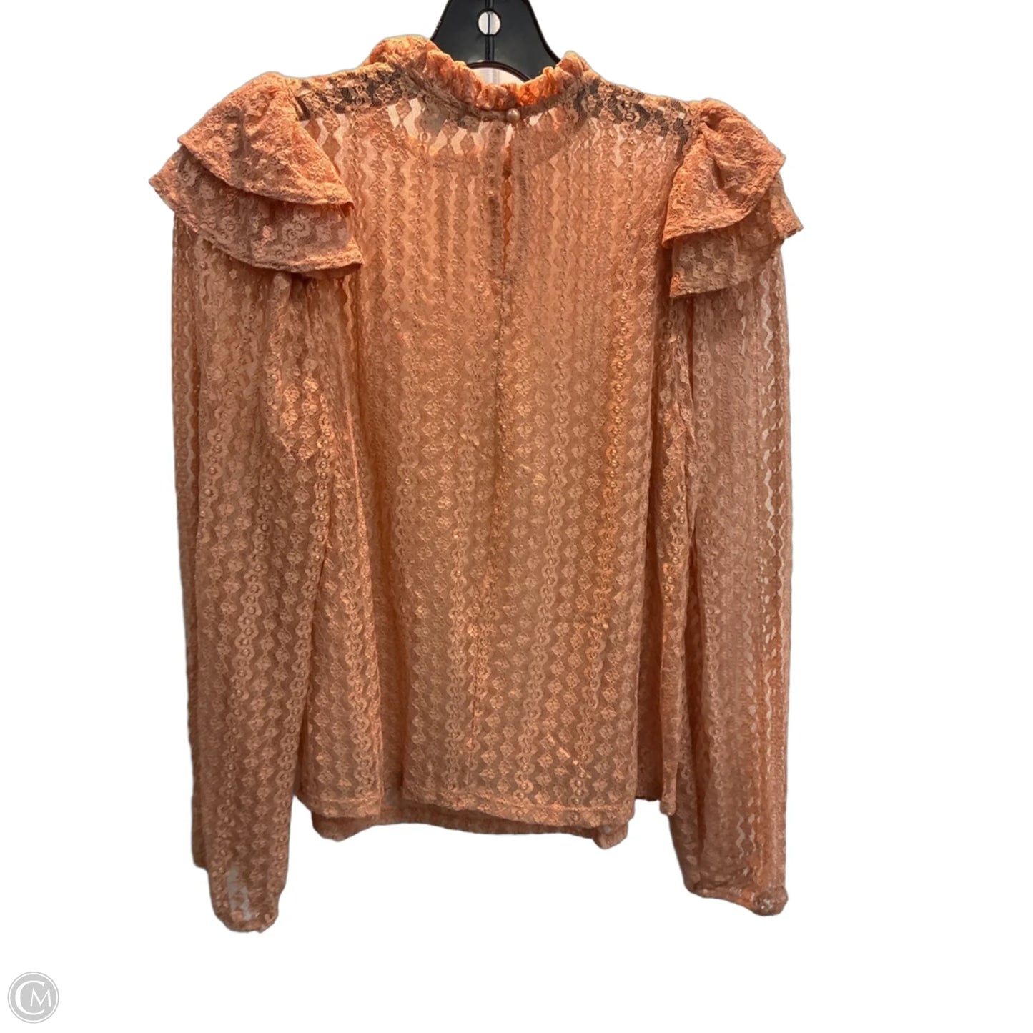 Blouse Long Sleeve By Haute Monde In Orange, Size: M