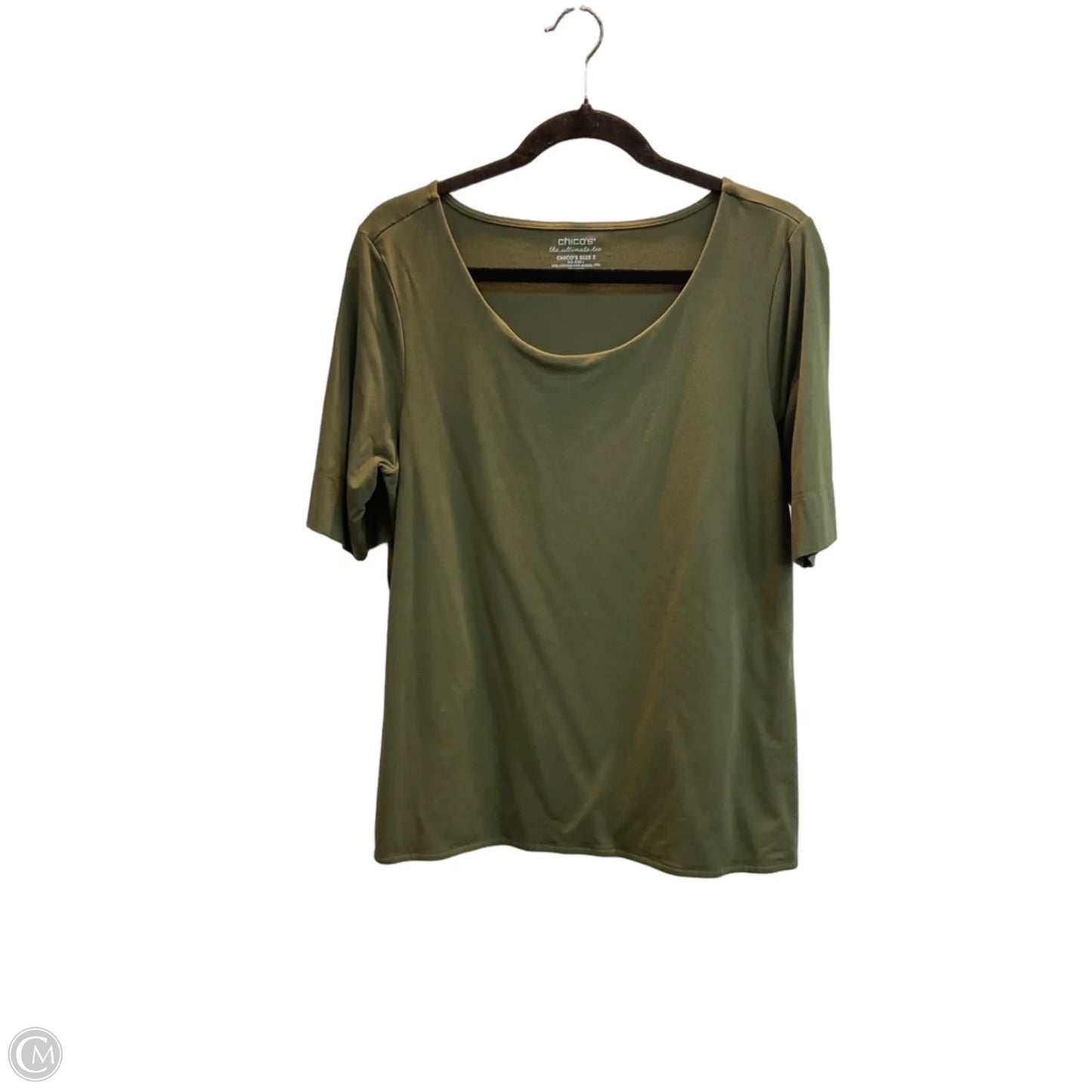 Top Short Sleeve By Chicos In Green, Size: L