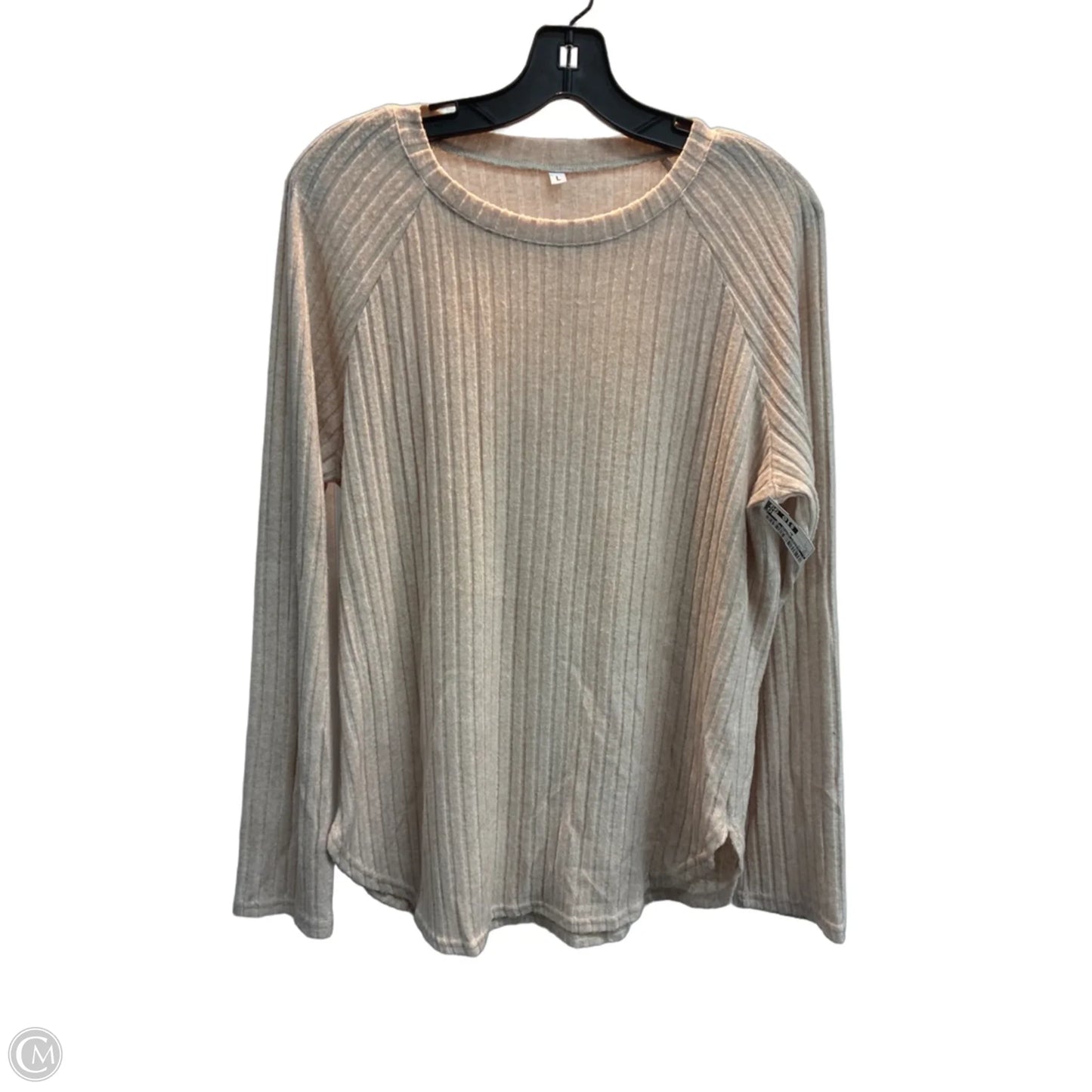 Top Long Sleeve By Clothes Mentor In Tan, Size: L