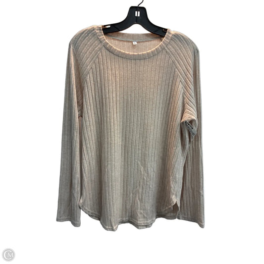 Top Long Sleeve By Clothes Mentor In Tan, Size: L