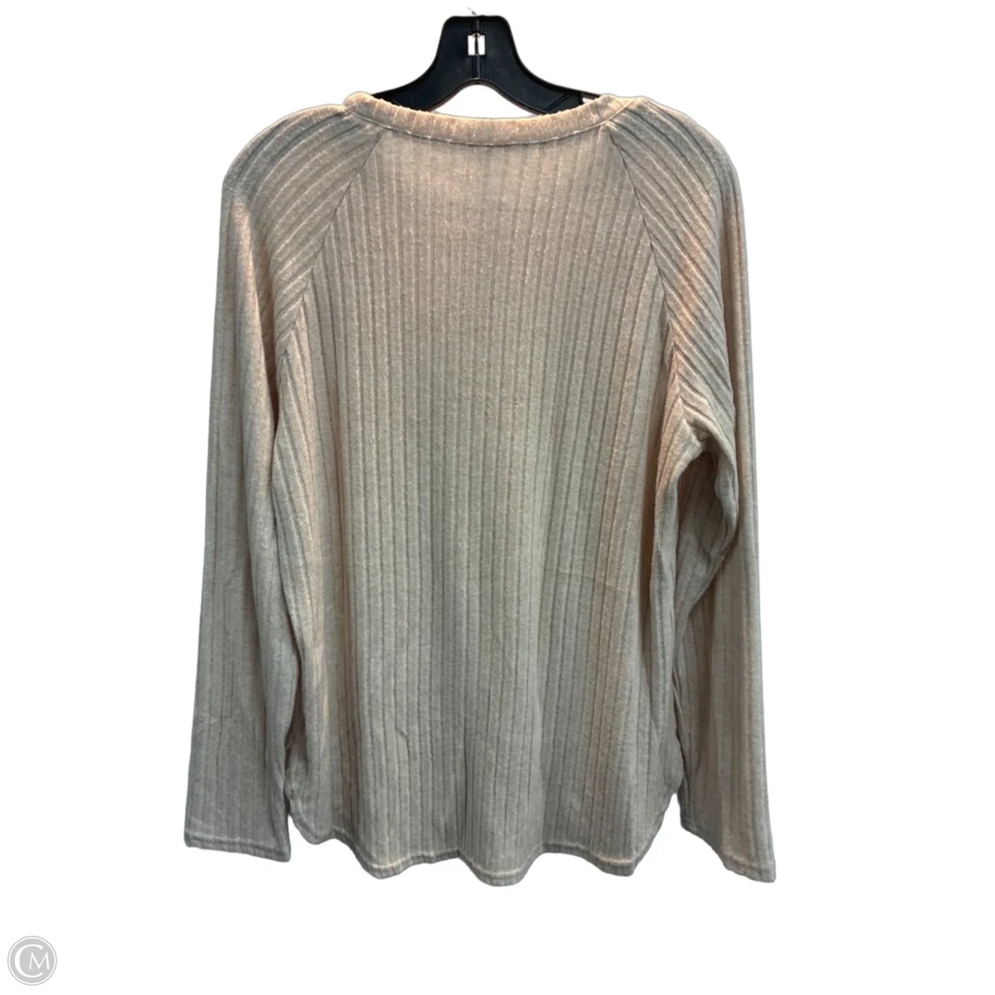 Top Long Sleeve By Clothes Mentor In Tan, Size: L