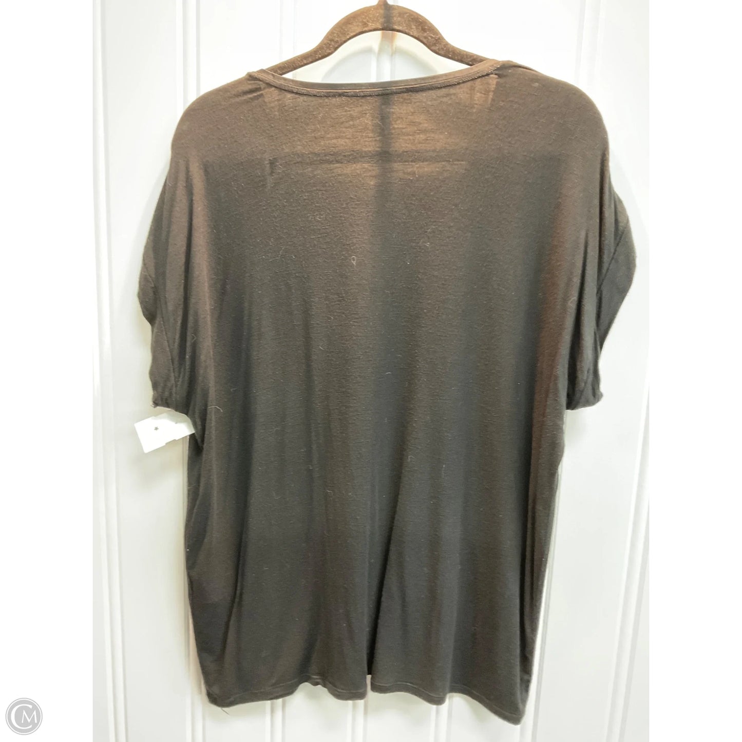 Top Short Sleeve By White House Black Market In Black, Size: L